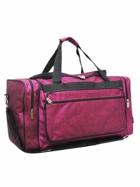 N'Gil Hot Pink Glitter Canvas 20" Duffle Bag